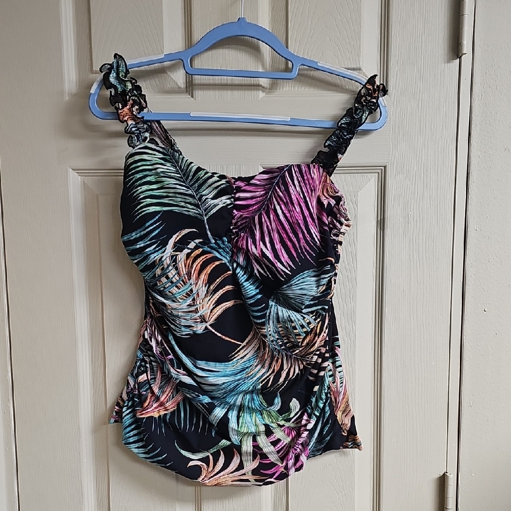 Tropical Print Women's Swim Top